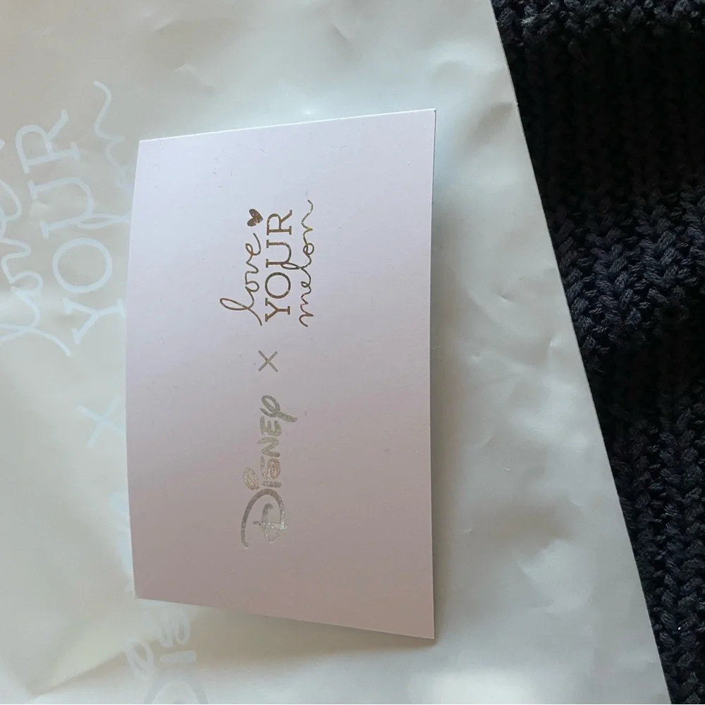 Love Your Melon Black Knit Beanie with Mulan Patch